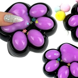 Gniotek łapka Czarna z brokatem Mochi Macaron Flavor