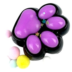 Gniotek łapka Czarna z brokatem Mochi Macaron Flavor