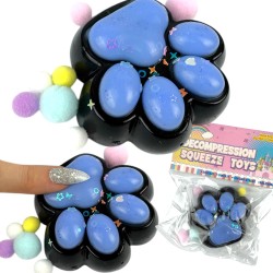 Gniotek łapka Czarna z brokatem Mochi Macaron Flavor