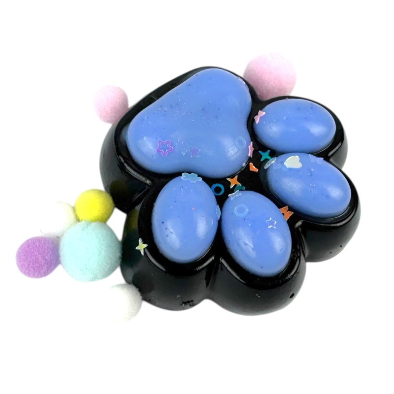 Gniotek łapka Czarna z brokatem Mochi Macaron Flavor