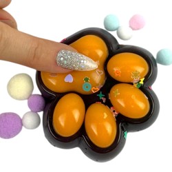 Gniotek łapka Czarna z brokatem Mochi Macaron Flavor