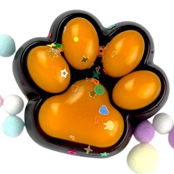 Gniotek łapka Czarna z brokatem Mochi Macaron Flavor