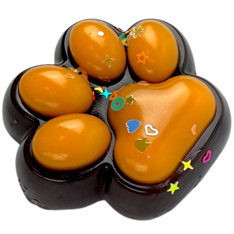 Gniotek łapka Czarna z brokatem Mochi Macaron Flavor