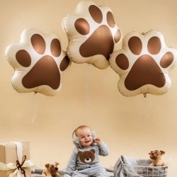Balon foliowy Łapka Psa 67x60cm brązowa