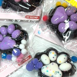 Gniotek łapka Czarna z brokatem Mochi Macaron Flavor