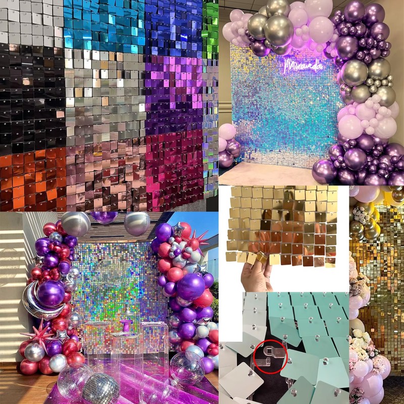 Panel dekoracyjny HOLO 3D opalizujący 30x30cm brokat tło ścianka cekiny kwadrat