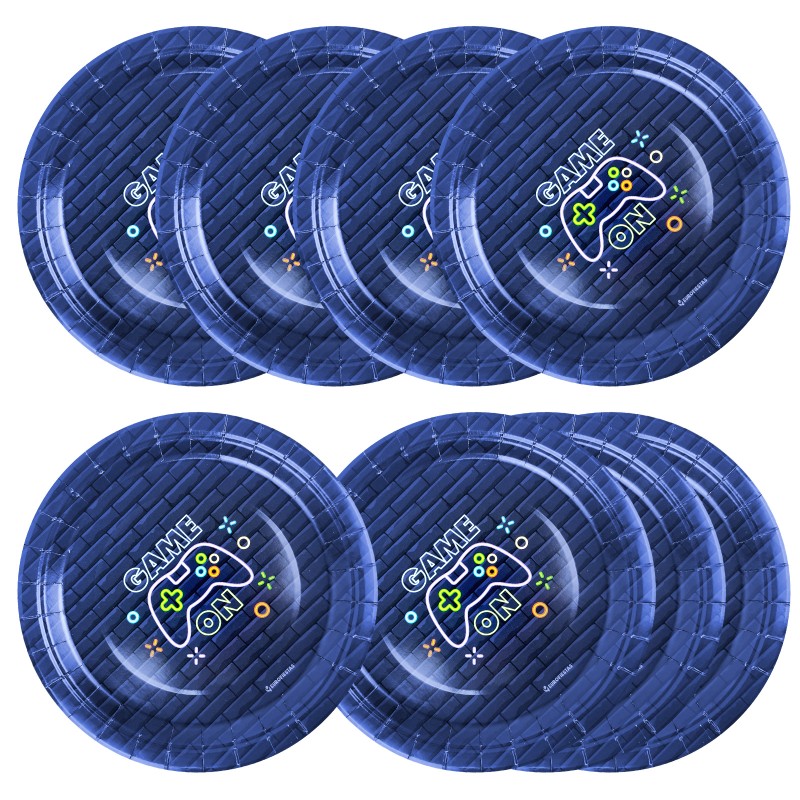 Talerzyki papierowe jednorazowe GameOn gaming 18cm 8szt