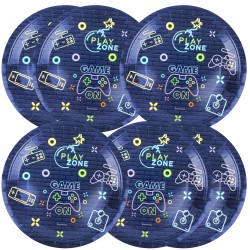 Talerzyki papierowe jednorazowe GameOn gaming 23cm 6 sztuk