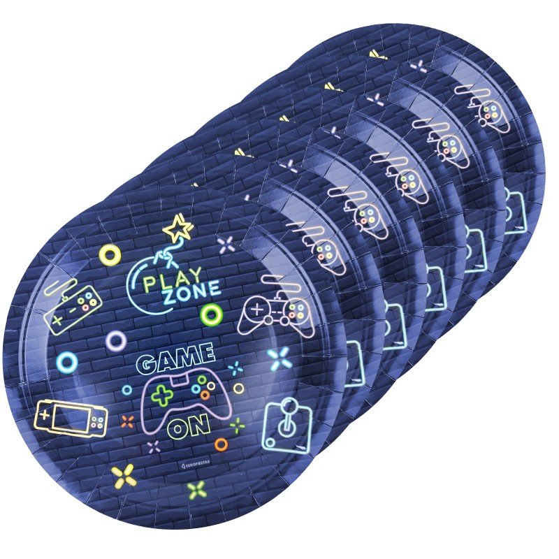 Talerzyki papierowe jednorazowe GameOn gaming 23cm 6 sztuk