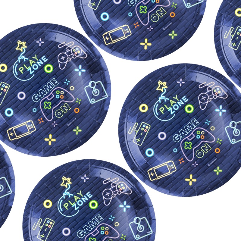 Talerzyki papierowe jednorazowe GameOn gaming 23cm 6 sztuk