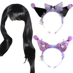 Strój Zestaw Kuromi Spódniczka Tutu Opaska Peruka