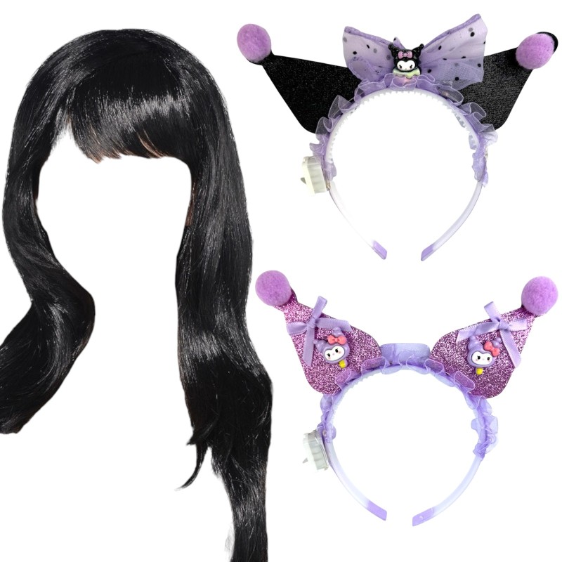 Strój Zestaw Kuromi Spódniczka Tutu Opaska Peruka