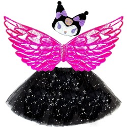 Kostium Kuromi z Opaską i Skrzydłami Dla Dzieci