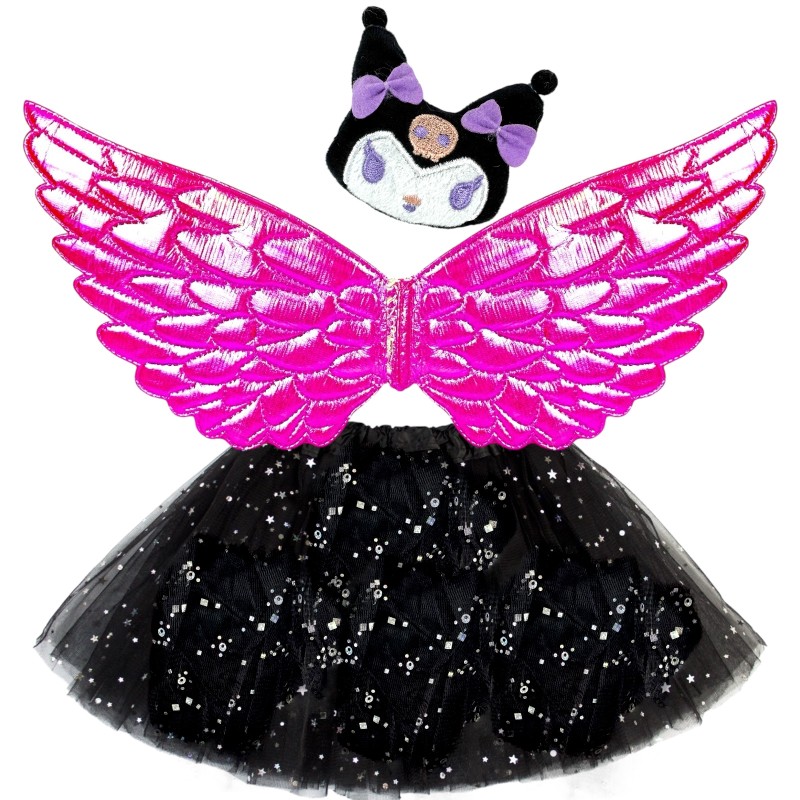 Kostium Kuromi z Opaską i Skrzydłami Dla Dzieci