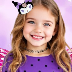 Kostium Kuromi z Opaską i Skrzydłami Dla Dzieci