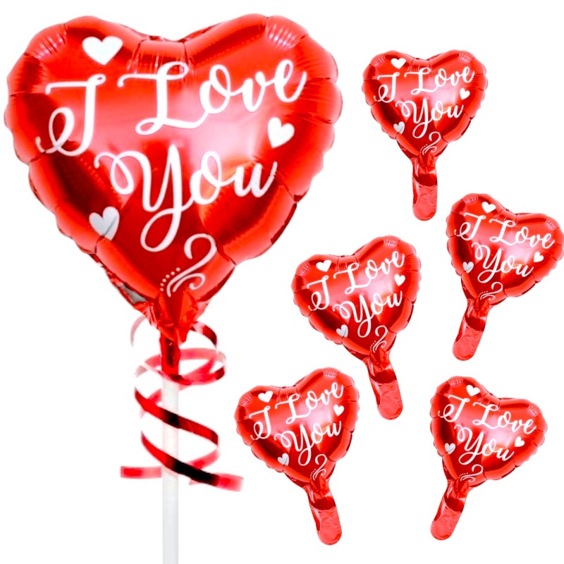 Balonik foliowy serce SERDUSZKA czerwony 21 cm 3szt