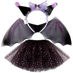 Zestaw Kostium Strój Sanrio Kuromi Cosplay tutu Skrzydła