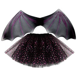 Zestaw Kostium Strój Sanrio Kuromi Cosplay tutu Skrzydła