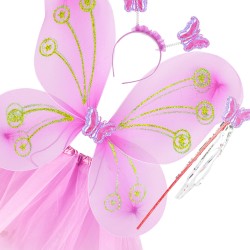 Motyl spódniczka z pomponikami jasny róż