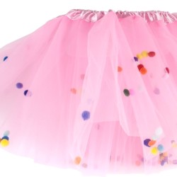 Motyl spódniczka z pomponikami jasny róż