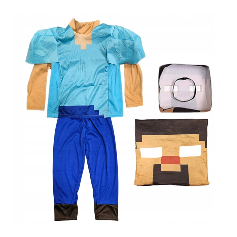 Strój Przebranie Minecraft Steve z maską