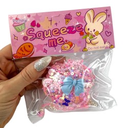 Gniotek Kocia Łapka CEKIN Squishy z brokatową posypką