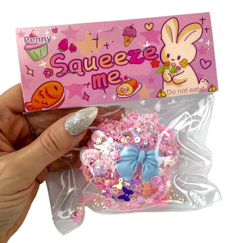 Gniotek Kocia Łapka CEKIN Squishy z brokatową posypką