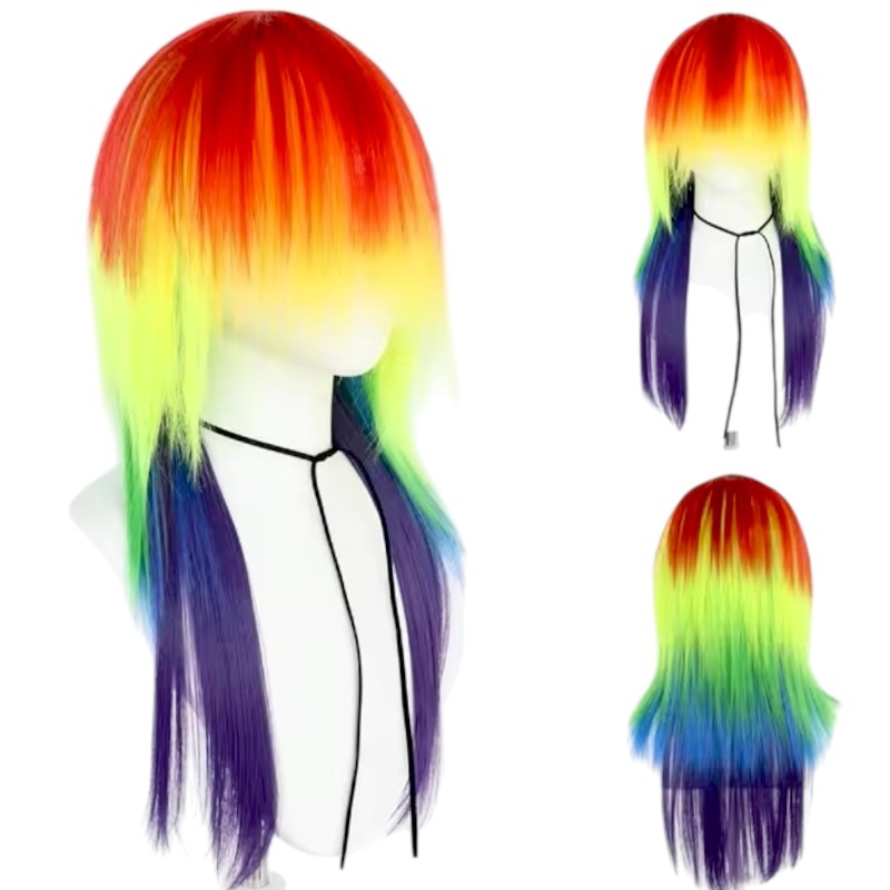 Peruka Kolorowe długie włosy Cosplay Sakura Harajuku