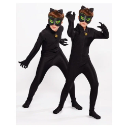 Strój Czarnego Kota Kombinezon z maską i opaską