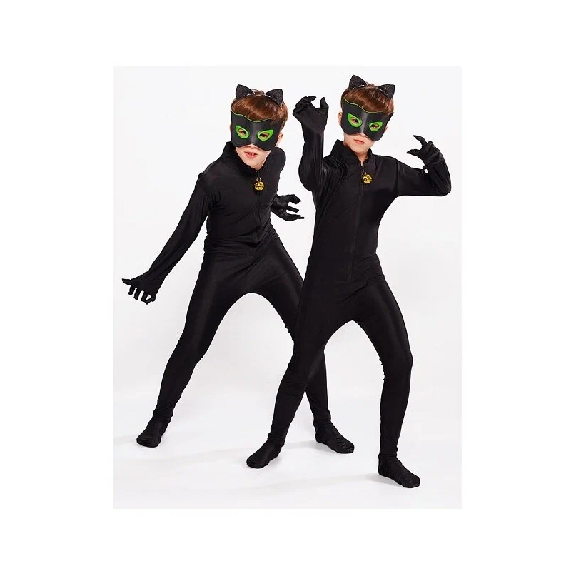 Strój Czarnego Kota Kombinezon z maską i opaską