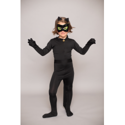 Strój Czarnego Kota Kombinezon z maską i opaską