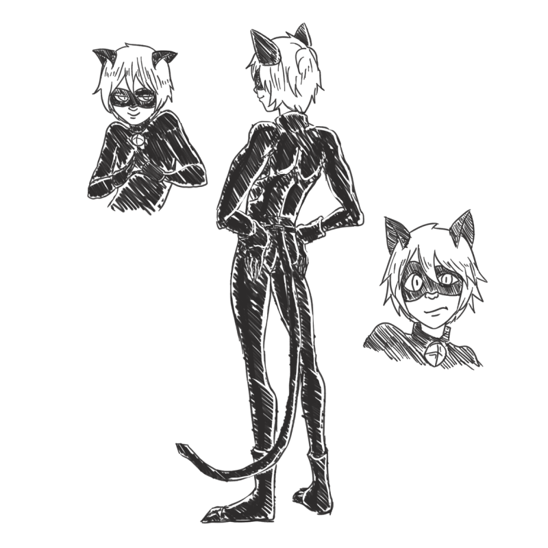 Strój Czarnego Kota Kombinezon z maską i opaską