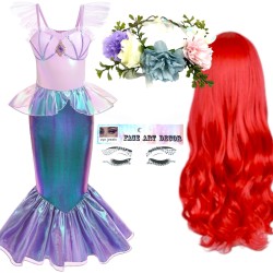Kostium Syrenki z Peruką i Akcesoriami Bajkowy Zestaw