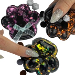 Gniotek łapka czarna galaxy z kolorowym brokatem
