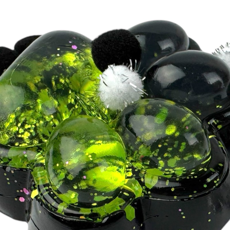 Gniotek łapka czarna galaxy z kolorowym brokatem