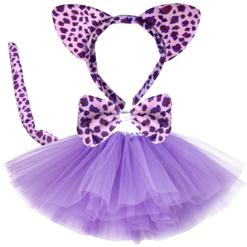 Strój Fioletowej Pantery gepard tutu opaska ogon centki