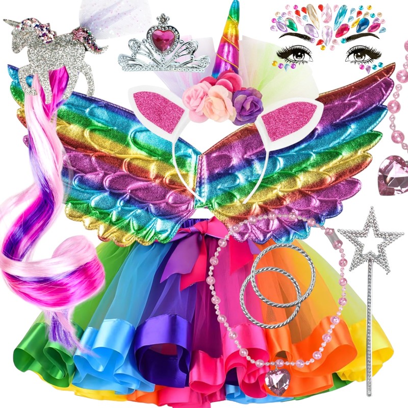 Zestaw Strój Pegaz - magiczny zestaw Jednorożec Tutu Biżuteria