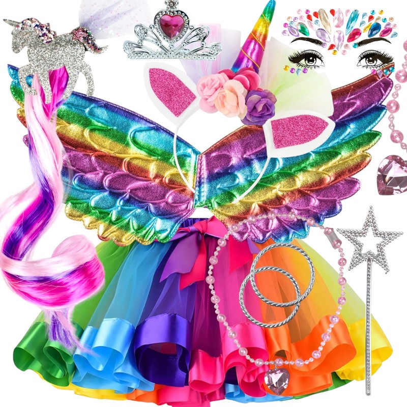 Zestaw Strój Pegaz - magiczny zestaw Jednorożec Tutu Biżuteria