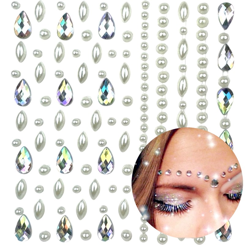 Kryształki Perełki Naklejki 3D Diamenciki FaceGem