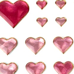 Naklejki hologramowe 3D serduszka Scrapbooking DIY