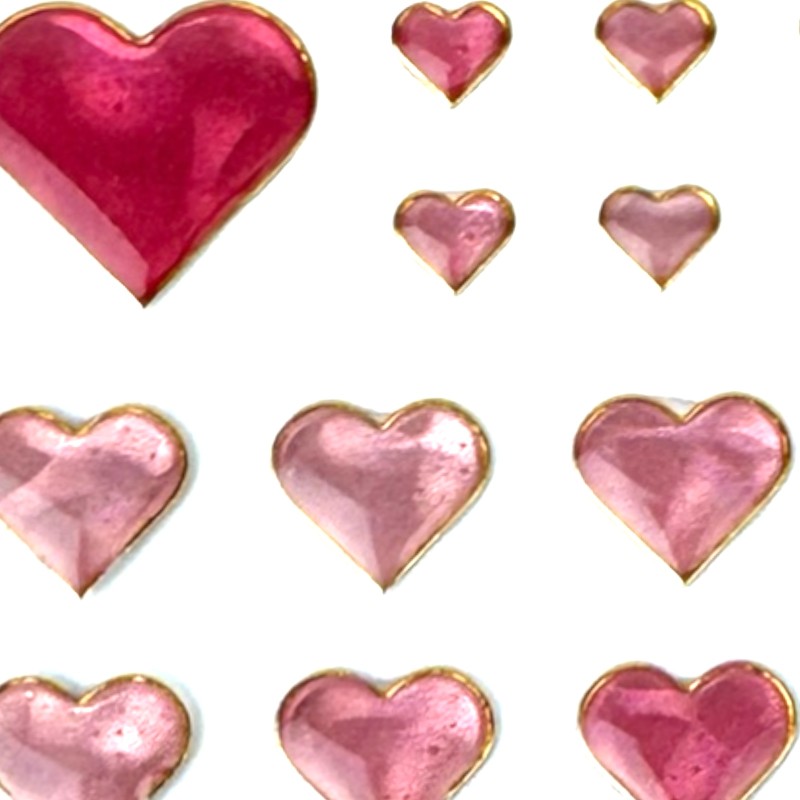 Naklejki hologramowe 3D serduszka Scrapbooking DIY