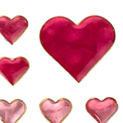 Naklejki hologramowe 3D serduszka Scrapbooking DIY