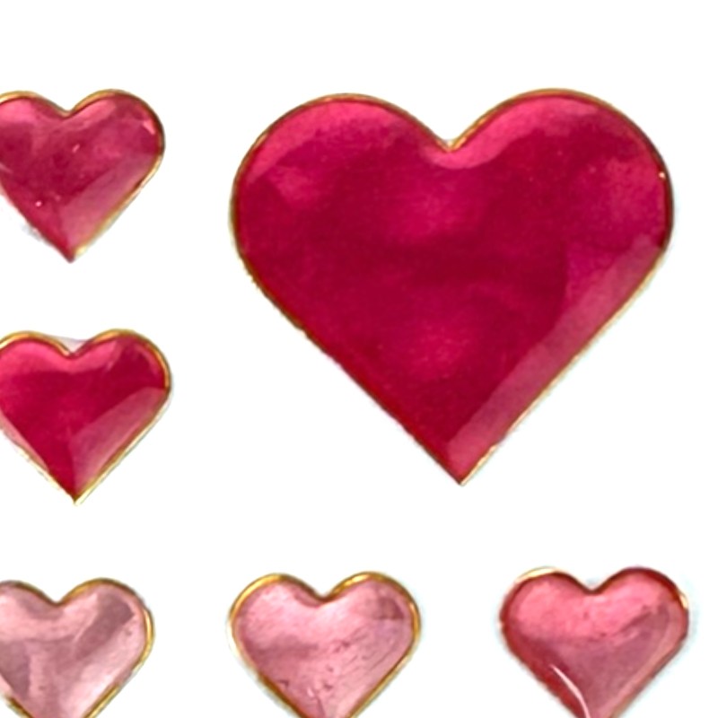 Naklejki hologramowe 3D serduszka Scrapbooking DIY