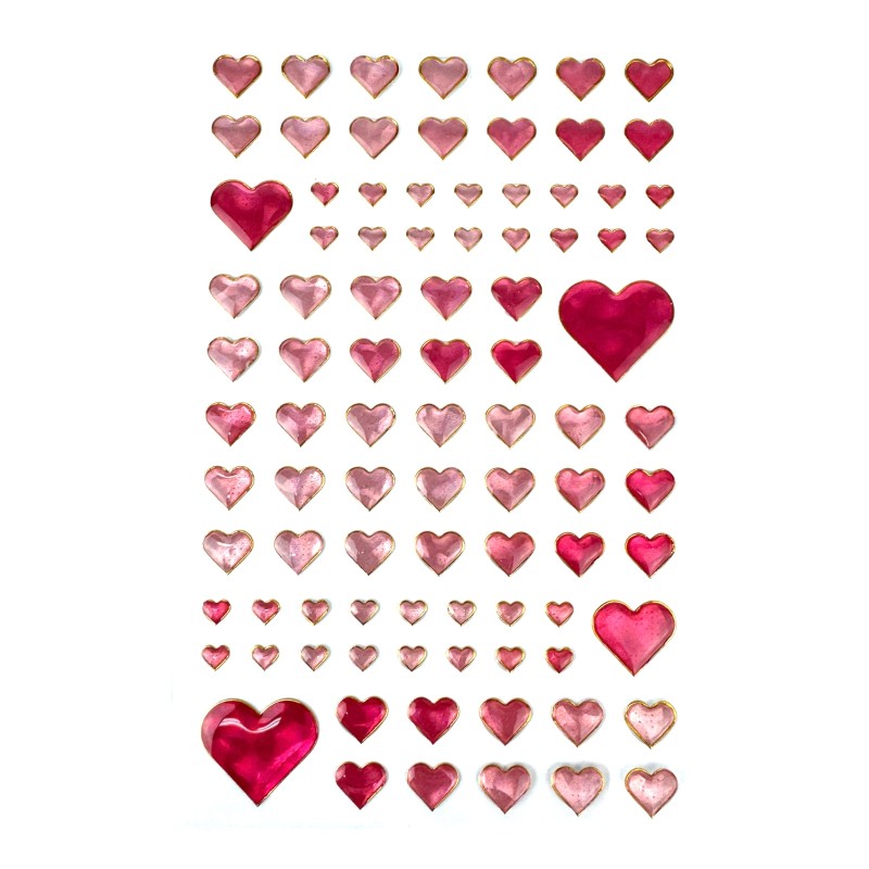 Naklejki hologramowe 3D serduszka Scrapbooking DIY