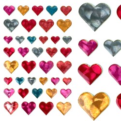 Naklejki hologramowe 3D serduszka Scrapbooking DIY