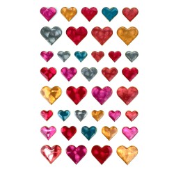 Naklejki hologramowe 3D serduszka Scrapbooking DIY