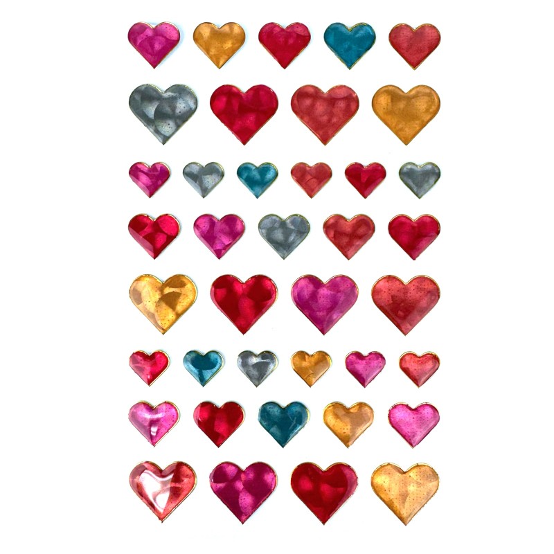 Naklejki hologramowe 3D serduszka Scrapbooking DIY