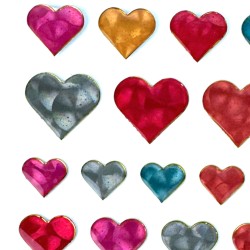 Naklejki hologramowe 3D serduszka Scrapbooking DIY