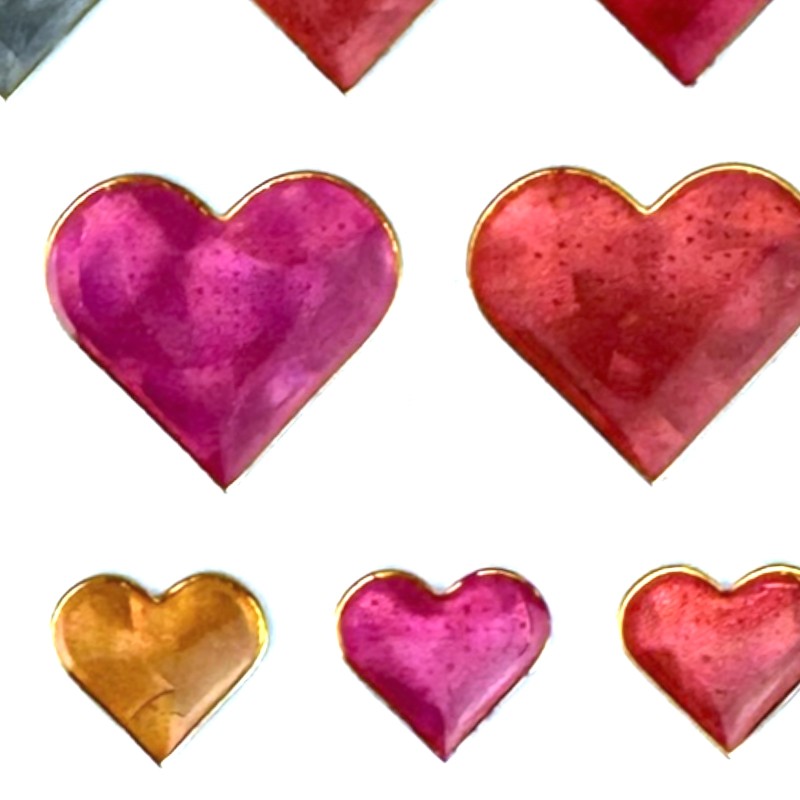 Naklejki hologramowe 3D serduszka Scrapbooking DIY