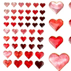 Naklejki hologramowe 3D serduszka Scrapbooking DIY